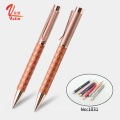 Best selling products elegant pen rose gold metal leather pen pink kawaii pen souvenir gift for lady